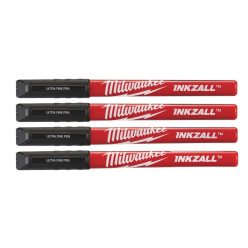   Milwaukee INKZALL™ vékony hegyű jelölő filc - fekete 4 db