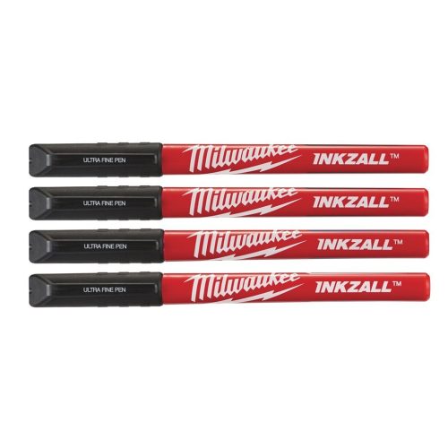 Milwaukee INKZALL™ vékony hegyű jelölő filc - fekete 4 db