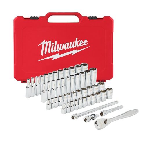 Milwaukee ¼″ racsnis dugókulcs készlet metrikus és colos méret 50 db