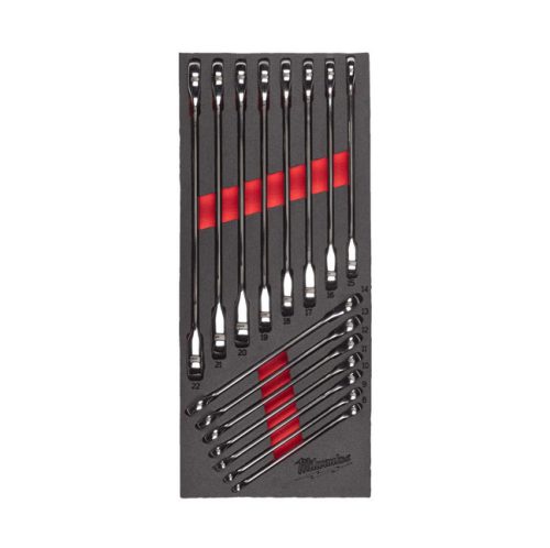 Milwaukee MAX BITE™ racsnis csillag-villáskulcs készlet habbetétben