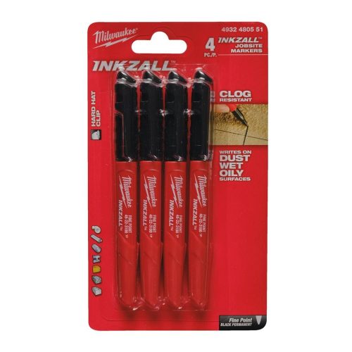 Milwaukee INKZALL™ jelölő filc - fekete 4 db