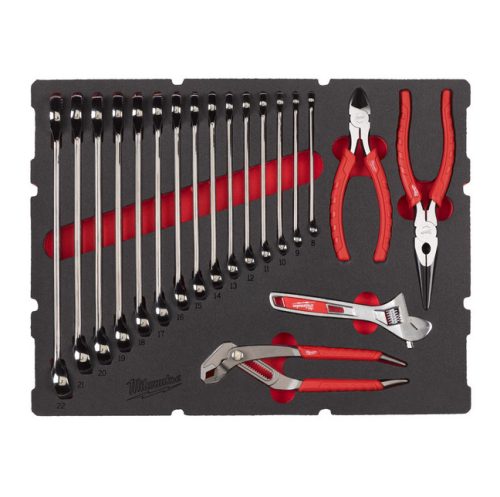 Milwaukee MAX BITE™ Csillag-Villás és fogó készlet PACKOUT™ habbetétben 19 részes