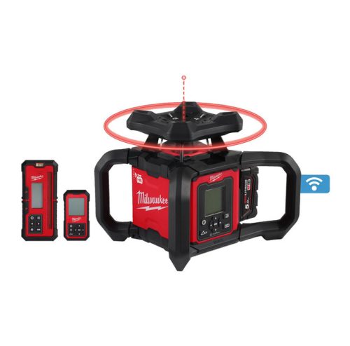 Milwaukee M18™ RLOHV1200-501C 1200 m vízszintes-függőleges automatikus kettős fokozatú forgólézer ONE-KEY™ funkcióval