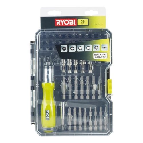 Ryobi 59 db-os csavarozó bit készlet csavarhúzóval RAK59SD