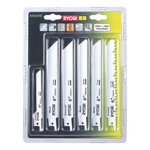 Ryobi 6 db-os szablyafűrészlap készlet RAK06RB