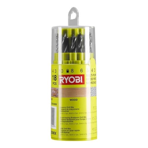 Ryobi 18 darabos fúrószár készlet RAK18DMIX