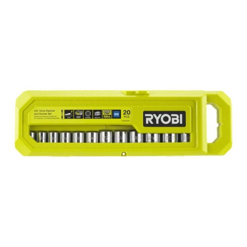 Ryobi RHRS20PC 20 db ⅜˝ racsnis csavarkulcs és foglalat szett