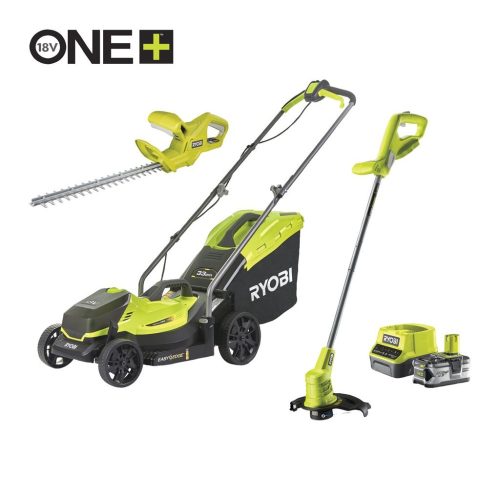 Ryobi RLM1833blt25ht40 18 V 33cm fűnyíró & 25cm szegélyvágó & 40cm sövényvágó szett