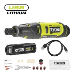   Ryobi RRT4-120GA15 USB Lithium™ 4 V nagyyfordulatszámú gép (1x 2,0Ah, 15 tartozékkal)