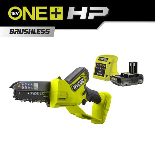 Ryobi RY18PSX15A-120 18 akkumulátoros, szénkefe nélküli HP 15 cm-es ágvágó fűrész (1 x 2.0Ah)